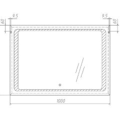 Зеркало Galaxy 100 black с подсветкой Sansa (SG1057Z) в Березниках - berezniki.mebel24.online | фото 6