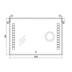 Зеркало Quadro 100 alum (линза) с подсветкой Sansa (SQL1030Z) в Березниках - berezniki.mebel24.online | фото 8