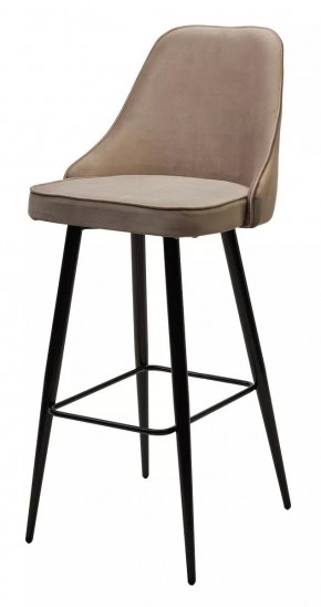 Барный стул NEPAL-BAR БЕЖЕВЫЙ #5, велюр/ черный каркас (H=78cm) М-City в Березниках - berezniki.mebel24.online | фото 1