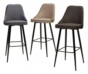 Барный стул NEPAL-BAR ГРАФИТ #14, велюр/ черный каркас (H=78cm) М-City в Березниках - berezniki.mebel24.online | фото 3