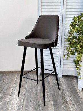 Барный стул NEPAL-BAR ГРАФИТ #14, велюр/ черный каркас (H=78cm) М-City в Березниках - berezniki.mebel24.online | фото 6