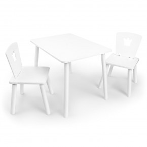 Детский комплект стол и два стула «Корона» Rolti Baby (белый/белый, массив березы/мдф) в Березниках - berezniki.mebel24.online | фото
