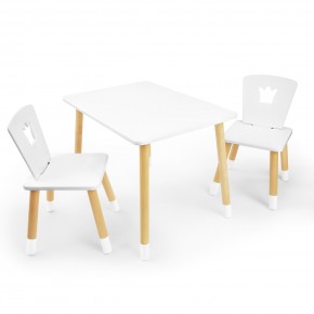 Детский комплект стол и два стула «Корона» Rolti Baby (белый/береза, массив березы/мдф) в Березниках - berezniki.mebel24.online | фото