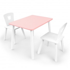 Детский комплект стол и два стула «Корона» Rolti Baby (розовый/белый, массив березы/мдф) в Березниках - berezniki.mebel24.online | фото