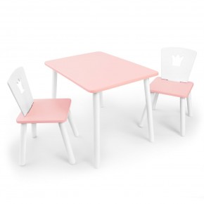 Детский комплект стол и два стула «Корона» Rolti Baby (розовый/розовый, массив березы/мдф) в Березниках - berezniki.mebel24.online | фото