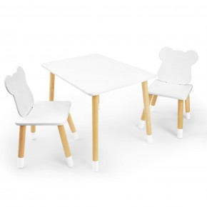 Детский комплект стол и два стула «Мишка» Rolti Baby (белый/береза, массив березы/мдф) в Березниках - berezniki.mebel24.online | фото