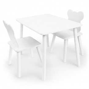 Детский комплект стол и два стула Мишка Rolti Baby с накладкой Алфавит (белая столешница/белое сиденье/белые ножки) в Березниках - berezniki.mebel24.online | фото 3