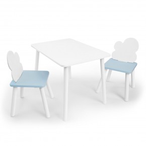 Детский комплект стол и два стула «Облачко» Rolti Baby (белый/голубой, массив березы/мдф) в Березниках - berezniki.mebel24.online | фото