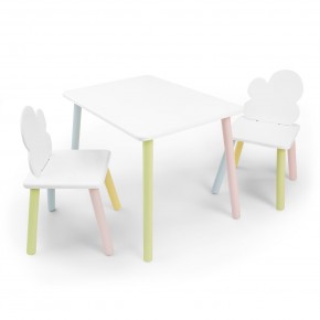 Детский комплект стол и два стула «Облачко» Rolti Baby (белый/цветной, массив березы/мдф) в Березниках - berezniki.mebel24.online | фото