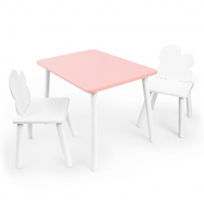 Детский комплект стол и два стула «Облачко» Rolti Baby (розовый/белый, массив березы/мдф) в Березниках - berezniki.mebel24.online | фото