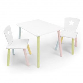 Детский комплект стол и два стула «Звезда» Rolti Baby (белый/цветной, массив березы/мдф) в Березниках - berezniki.mebel24.online | фото