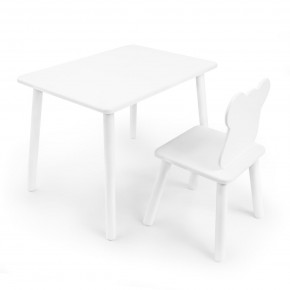 Детский комплект стол и стул «Мишка» Rolti Baby (белый/белый, массив березы/мдф) в Березниках - berezniki.mebel24.online | фото