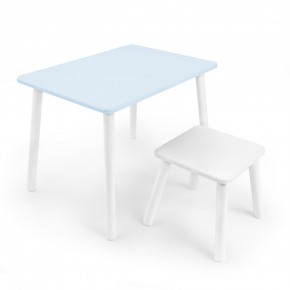 Детский комплект стол и табурет Rolti Baby (голубая столешница/белое сиденье/белые ножки) в Березниках - berezniki.mebel24.online | фото