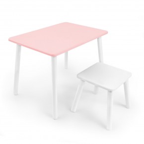 Детский комплект стол и табурет Rolti Baby (розовая столешница/белое сиденье/белые ножки) в Березниках - berezniki.mebel24.online | фото