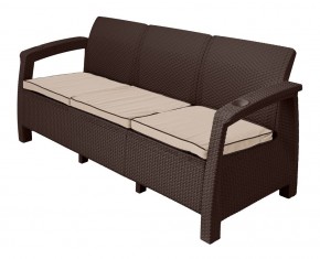 Диван Yalta Premium Sofa 3 Set (Ялта) шоколадный (+подушки под спину) в Березниках - berezniki.mebel24.online | фото