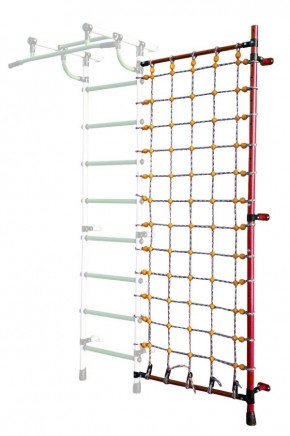 Дополнительная стойка к пристенному ДСК с сеткой для лазания, цв. красный в Березниках - berezniki.mebel24.online | фото