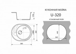 Каменная мойка ULSTONE U-320 (560х460) в Березниках - berezniki.mebel24.online | фото 2