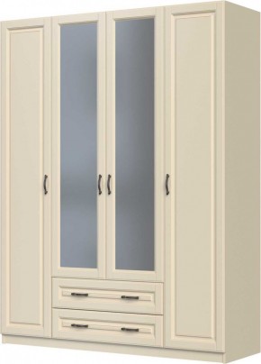КАНТРИ Шкаф ШР-4 с 2 зерк. (слоновая кость) ЛАК в Березниках - berezniki.mebel24.online | фото