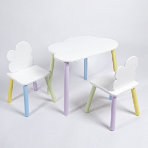 Комплект детский стол ОБЛАЧКО и два стула ОБЛАЧКО  ROLTI Baby (белая столешница/белое сиденье/цветные ножки) в Березниках - berezniki.mebel24.online | фото
