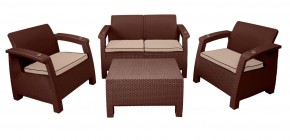 Комплект уличной мебели Yalta Premium Terrace Set (Ялта) шоколадый (+подушки под спину) в Березниках - berezniki.mebel24.online | фото