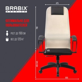 Кресло BRABIX PREMIUM "Ultimate EX-800" пластик, плотная двойная сетка Х2, черное/бежевое, 532916 в Березниках - berezniki.mebel24.online | фото 6