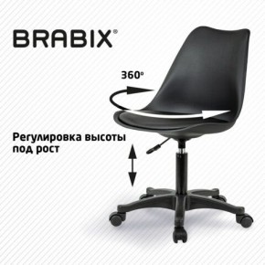 Кресло стул BRABIX "Eames MG-310 PL", пластик черный, экокожа черная, 532927 в Березниках - berezniki.mebel24.online | фото 3