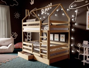 Кровать-домик двухъярусная 80*160 без покраски в Березниках - berezniki.mebel24.online | фото