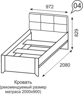 Кровать одинарная 900 Твист 04 в Березниках - berezniki.mebel24.online | фото 2