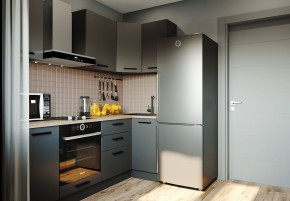 Кухня угловая Антрацит 2200х1000 (Стол. 38мм) в Березниках - berezniki.mebel24.online | фото 1
