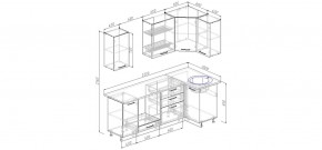 Кухня угловая Антрацит 2200х1000 (Стол. 38мм) в Березниках - berezniki.mebel24.online | фото 2