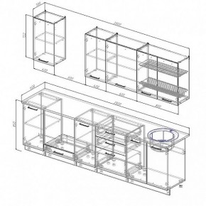 Кухонный гарнитур Антрацит 2800 (Стол. 38мм) в Березниках - berezniki.mebel24.online | фото 3