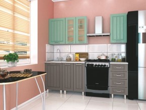 Модульная кухня Луксор серый-бирюза в Березниках - berezniki.mebel24.online | фото 1