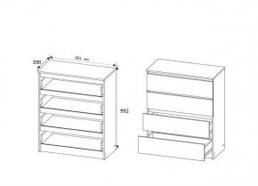 МОРИ МК804 (МК800.4) Комод 4 ящ. (белый) в Березниках - berezniki.mebel24.online | фото