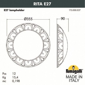 Накладной светильник Fumagalli Rita 1T3.000.000.AYE27 в Березниках - berezniki.mebel24.online | фото 2