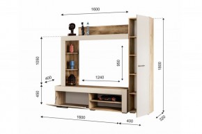 НИКОЛЬ Гостиная (Дуб крафт серый/софт айвори) в Березниках - berezniki.mebel24.online | фото 2