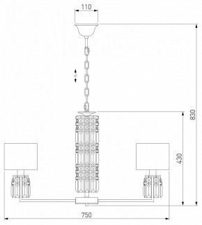 Подвесная люстра Eurosvet Zaffiro 10099/8 хром/прозрачный хрусталь Strotskis (новый абажур) в Березниках - berezniki.mebel24.online | фото 5