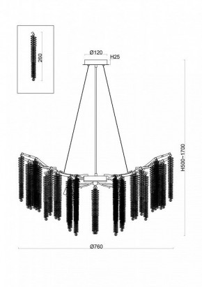 Подвесная люстра Freya Mineral FR1010PL-10G в Березниках - berezniki.mebel24.online | фото 2