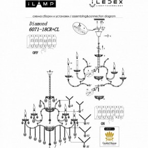 Подвесная люстра iLamp Diamond 6071-18 CR+CL в Березниках - berezniki.mebel24.online | фото 2