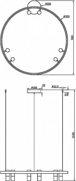 Подвесная люстра Maytoni Halo MOD102PL-L42BK в Березниках - berezniki.mebel24.online | фото 4
