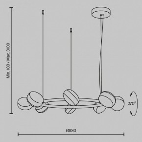 Подвесная люстра Maytoni Mind MOD299PL-L80BC3K в Березниках - berezniki.mebel24.online | фото 4