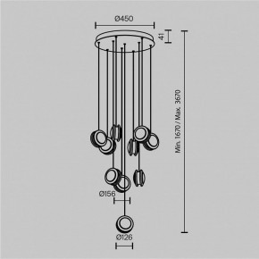 Подвесная люстра Maytoni Pharao MOD361PL-L41BS3K в Березниках - berezniki.mebel24.online | фото 4