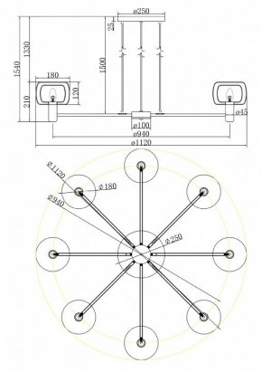 Подвесная люстра Maytoni Vision MOD411PL-08G в Березниках - berezniki.mebel24.online | фото 4