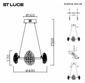 Подвесная люстра ST-Luce Enigma SL6018.203.48 в Березниках - berezniki.mebel24.online | фото 4