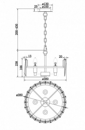 Подвесной светильник Maytoni Puntes MOD043PL-04CH в Березниках - berezniki.mebel24.online | фото 4