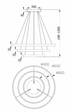 Подвесной светильник Maytoni Rim MOD058PL-L100W4K в Березниках - berezniki.mebel24.online | фото 6