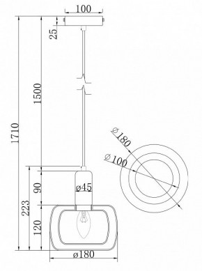 Подвесной светильник Maytoni Vision MOD411PL-01G в Березниках - berezniki.mebel24.online | фото 7