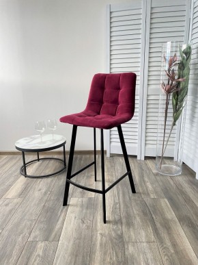 Полубарный стул CHILLI-QB SQUARE винный #16, велюр / черный каркас (H=66cm) М-City в Березниках - berezniki.mebel24.online | фото 4