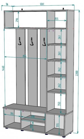 Прихожая с зеркалом V19_M в Березниках - berezniki.mebel24.online | фото 2