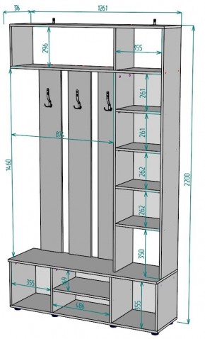 Прихожая с зеркалом V20_M в Березниках - berezniki.mebel24.online | фото 2