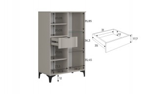 РИЧ Комод 2 со стеклом в Березниках - berezniki.mebel24.online | фото 3